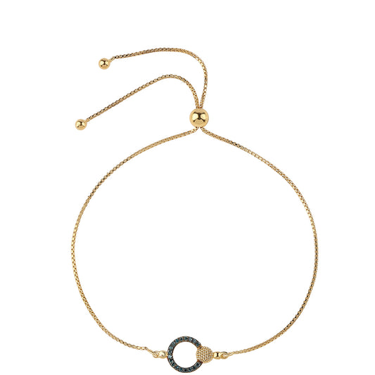 Goldplattiertes Silberarmband mit blauem Diamant