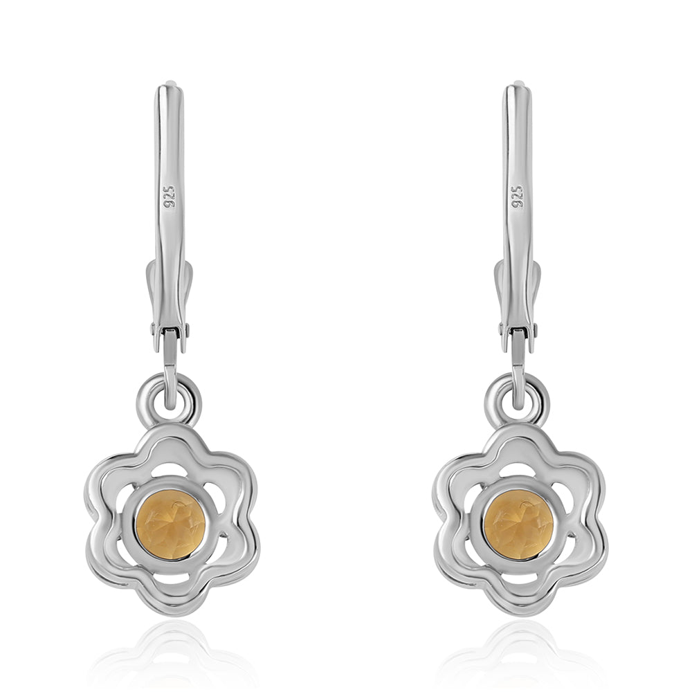Silberohrringe mit Zitrin