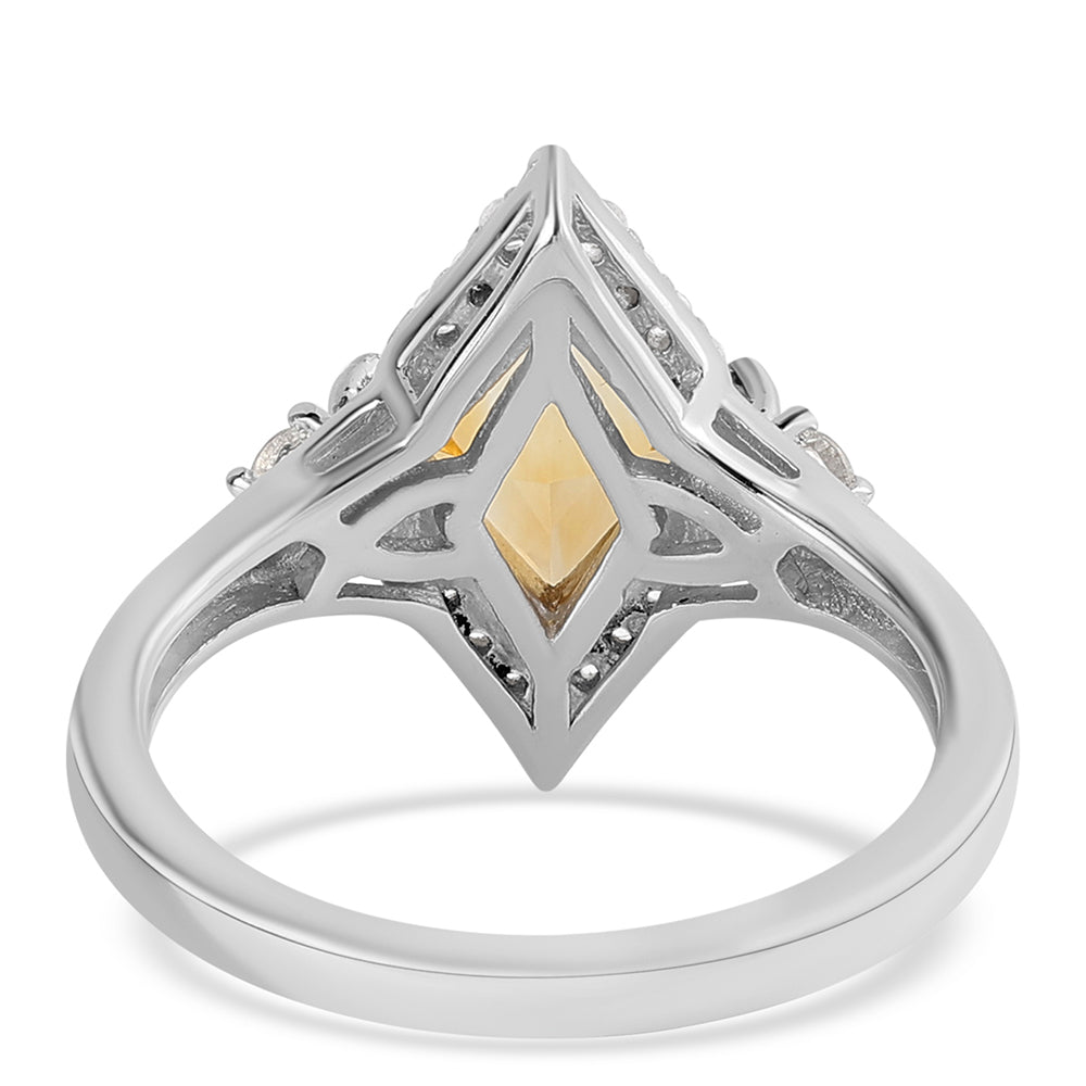 Silberring mit Zitrin und weißem Topas