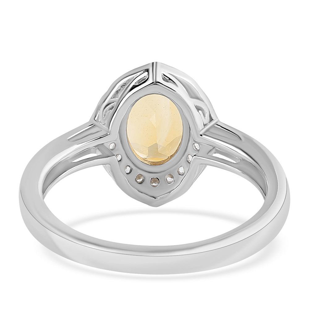 Silberring mit Zitrin und weißem Topas