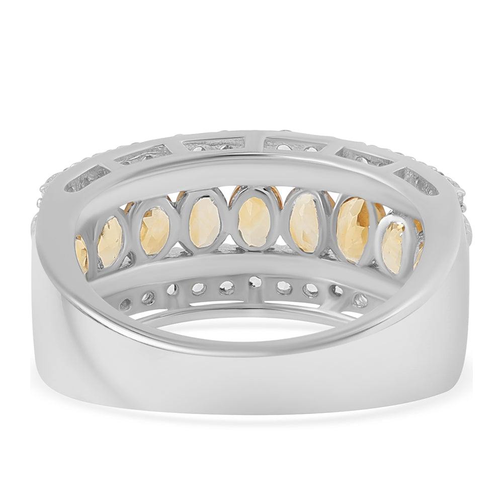 Silberring mit Zitrin und weißem Topas