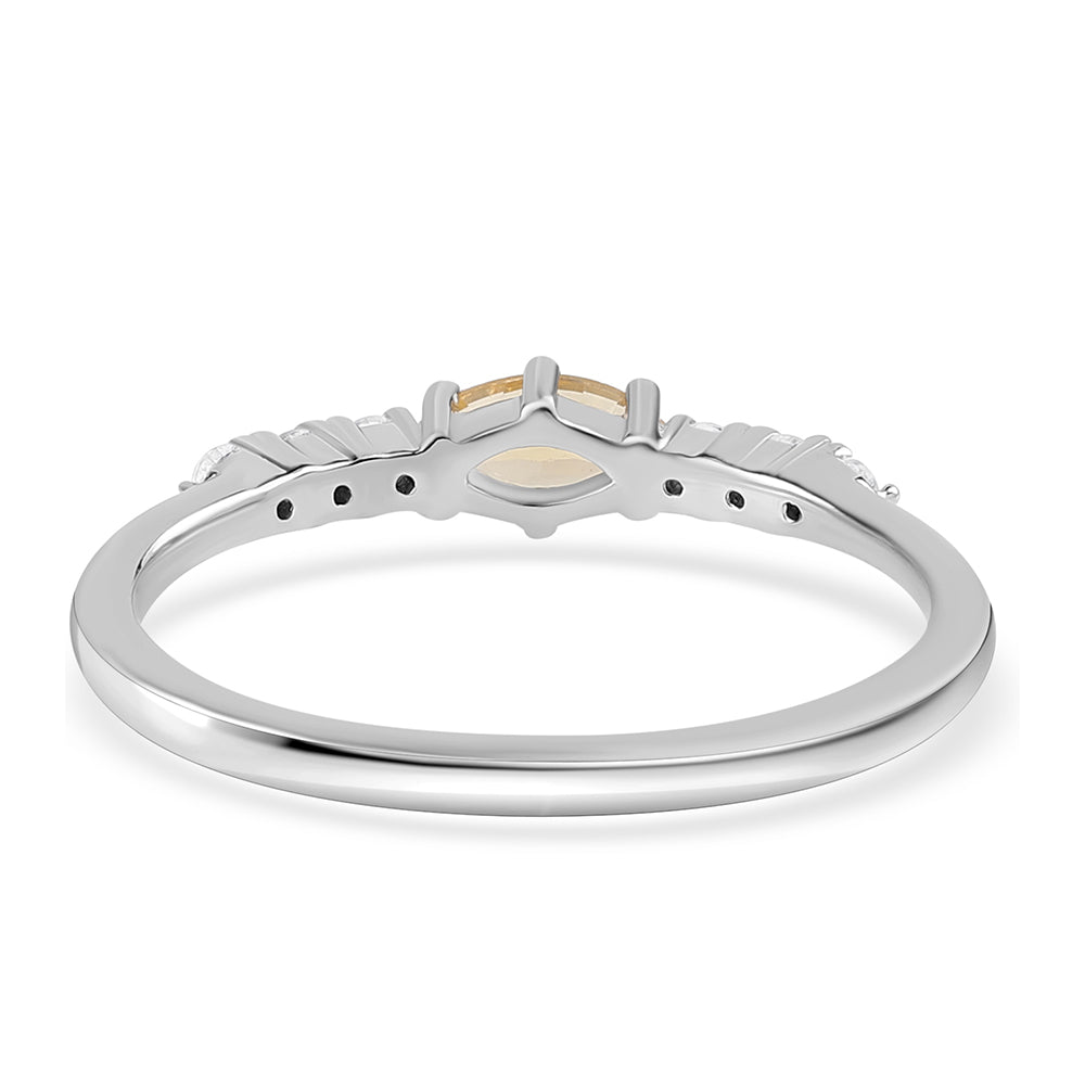 Silberring mit Zitrin und weißem Topas