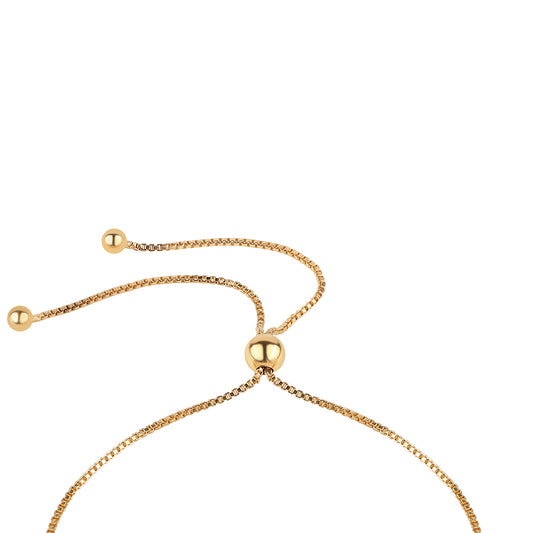 Goldplattiertes Silberarmband mit grünem Diamant