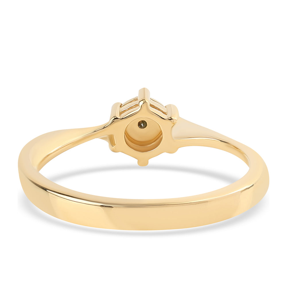 Goldplattierter Silberring mit grünem Diamant