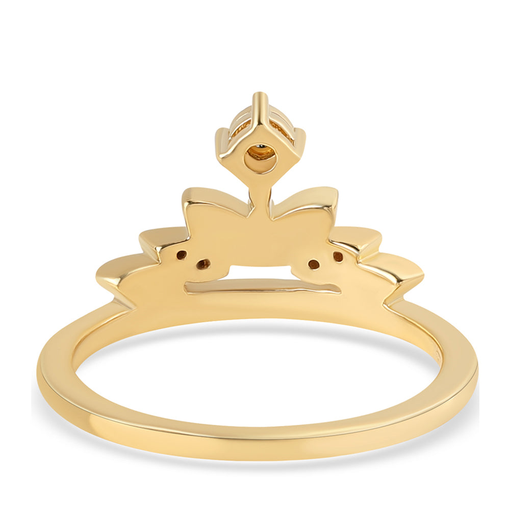 Goldplattierter Silberring mit grünem Diamant und weißem Diamant 3