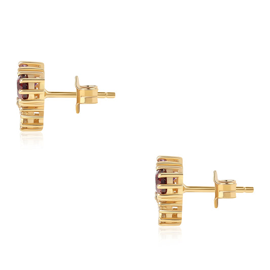 Goldplattierte Silberohrringe mit afrikanischem Amethyst und Zitrin