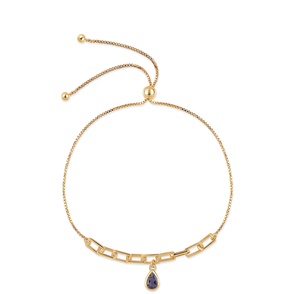 Goldplattiertes Silberarmband mit Iolith