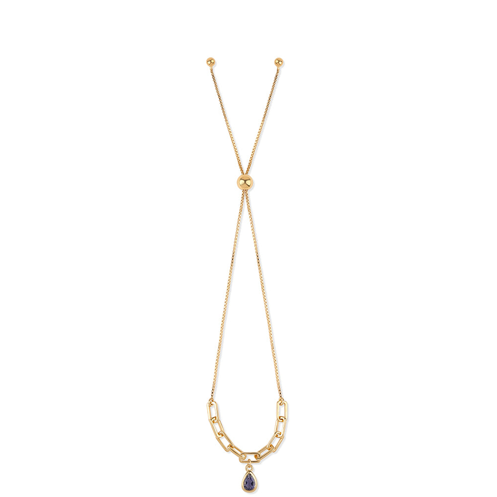 Goldplattiertes Silberarmband mit Iolith