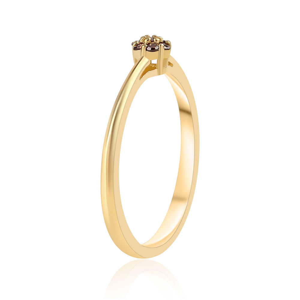 Goldplattierter Silberring mit rotem Diamant