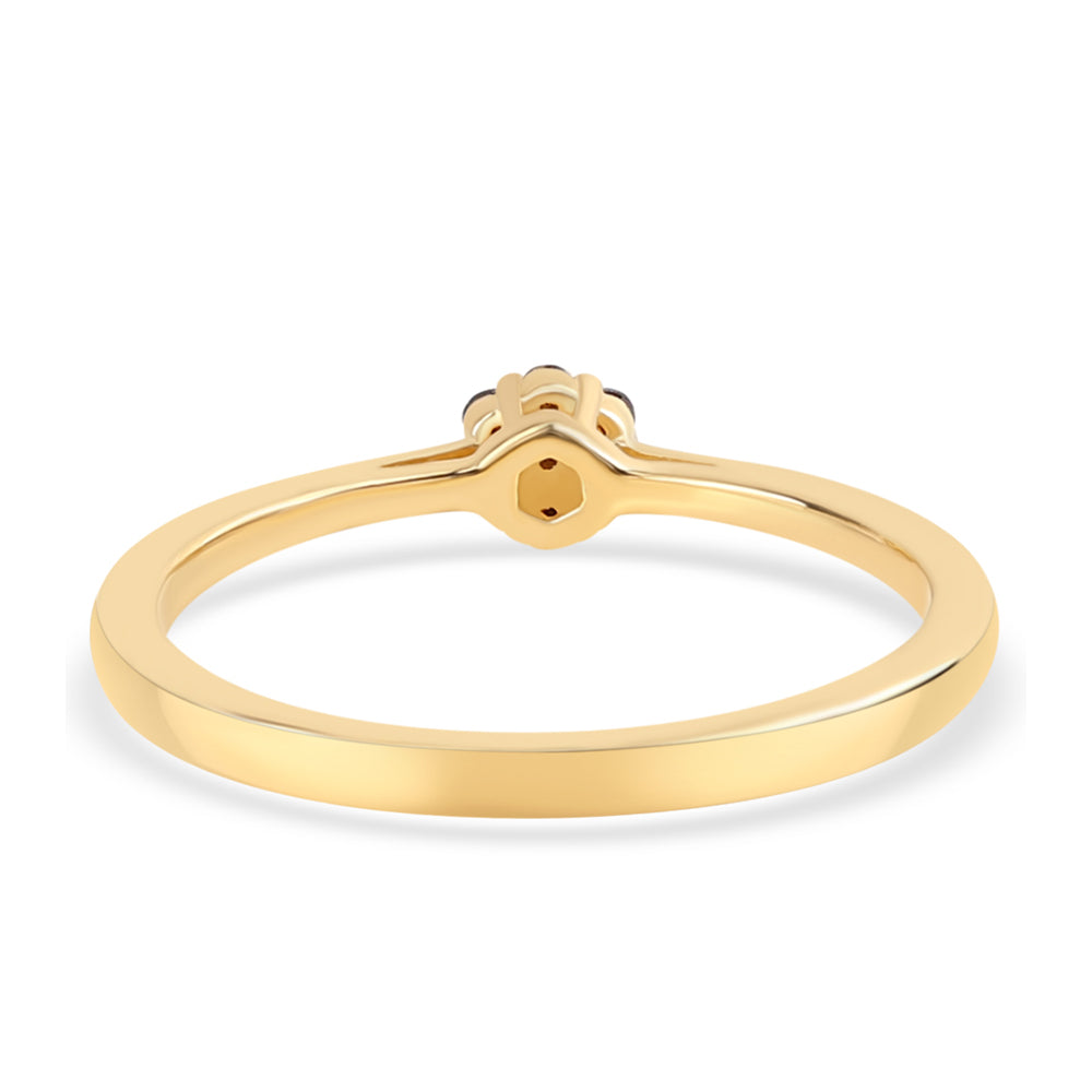 Goldplattierter Silberring mit rotem Diamant