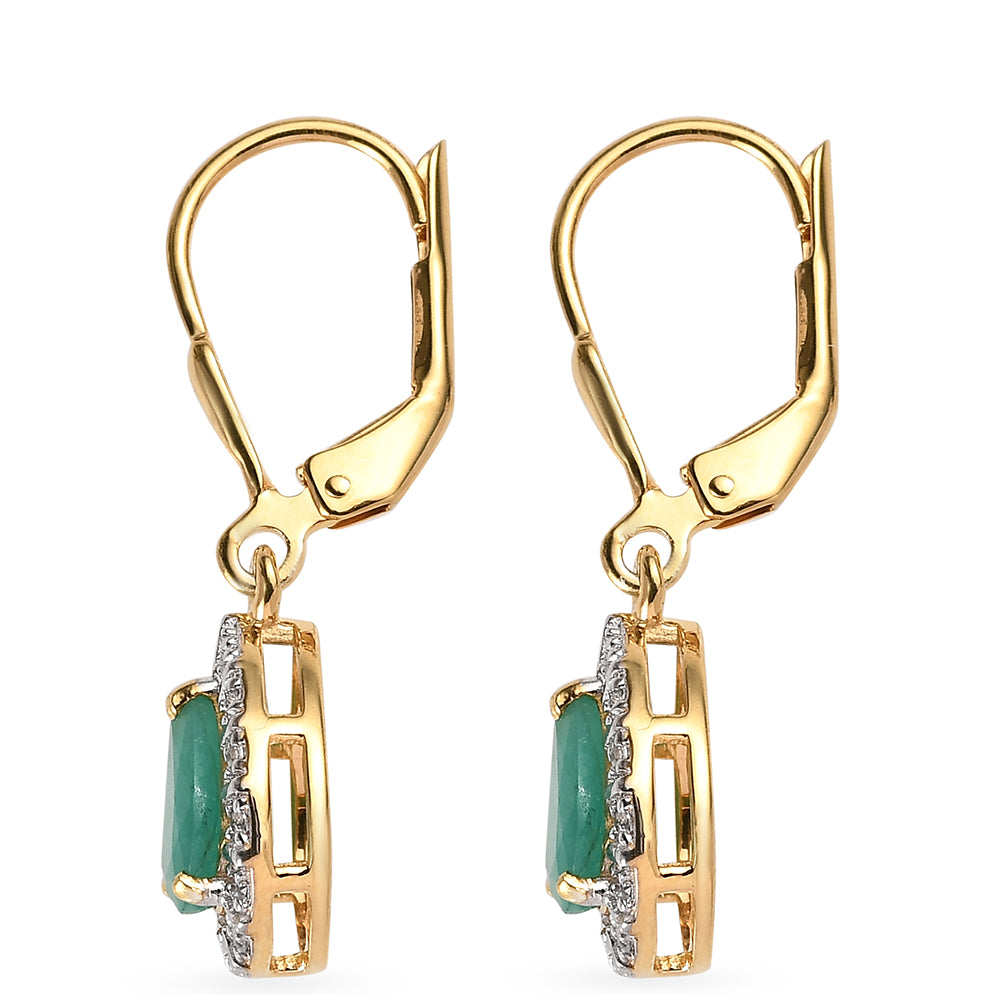 schmuckgarnitur aus Goldplattierte Silber mit Thai Rubin und brasilianischem Smaragd