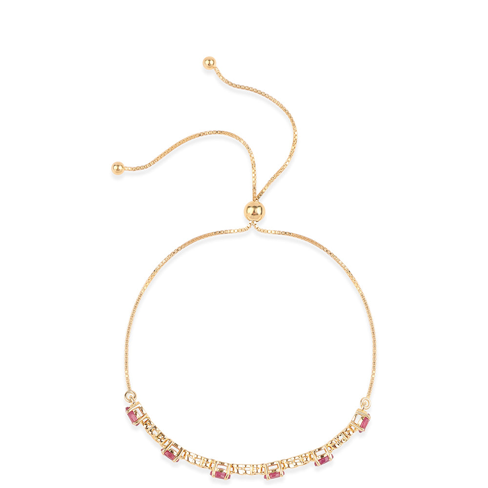 Goldplattiertes Silberarmband mit Rubin aus Mosambik