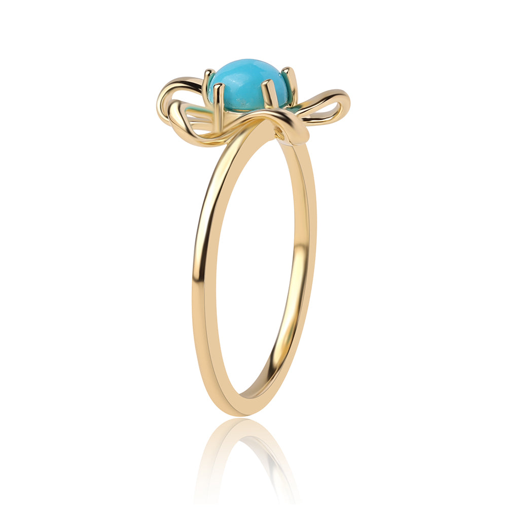 Goldplattierter Silberring mit Dornröschen Türkis