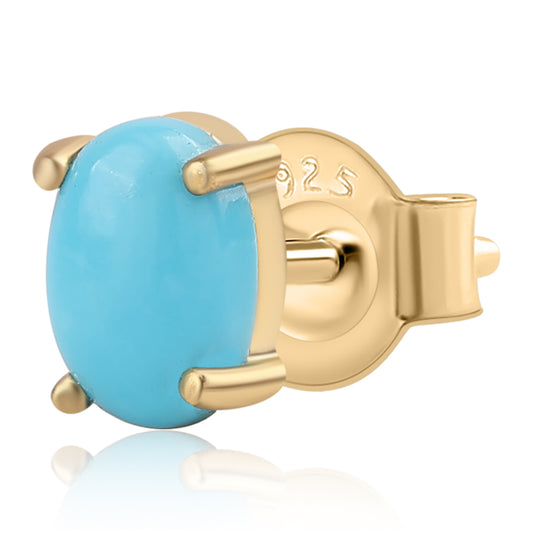 Goldplattierte Silberohrringe mit Dornröschen Türkis