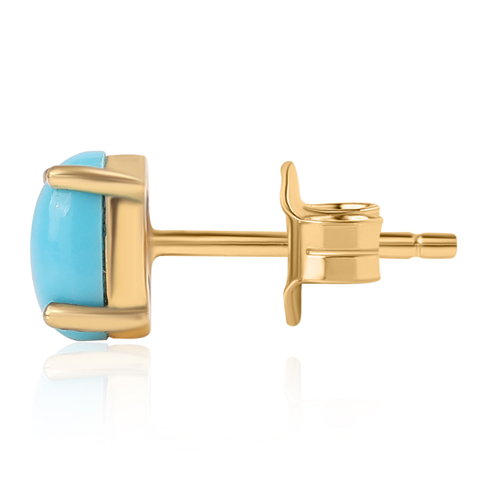 Goldplattierte Silberohrringe mit Dornröschen Türkis