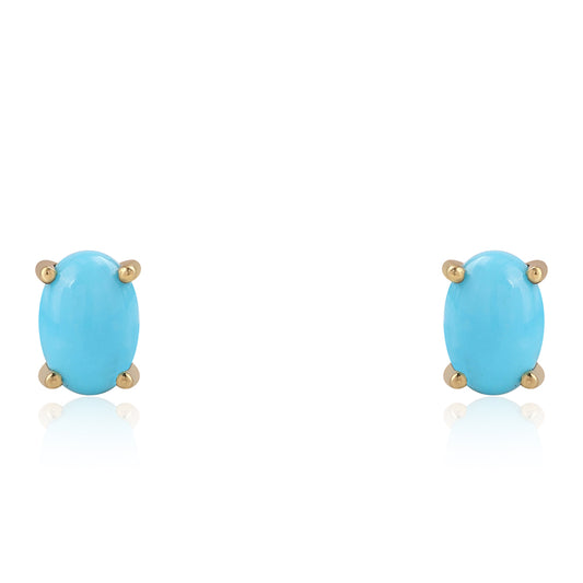 Goldplattierte Silberohrringe mit Dornröschen Türkis