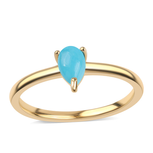 Goldplattierter Silberring mit Dornröschen Türkis