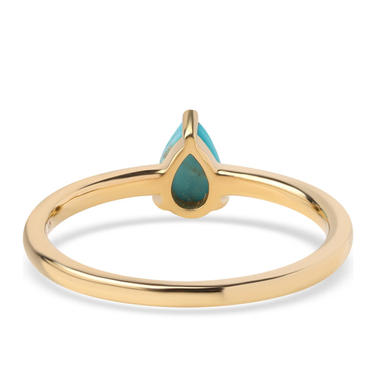 Goldplattierter Silberring mit Dornröschen Türkis