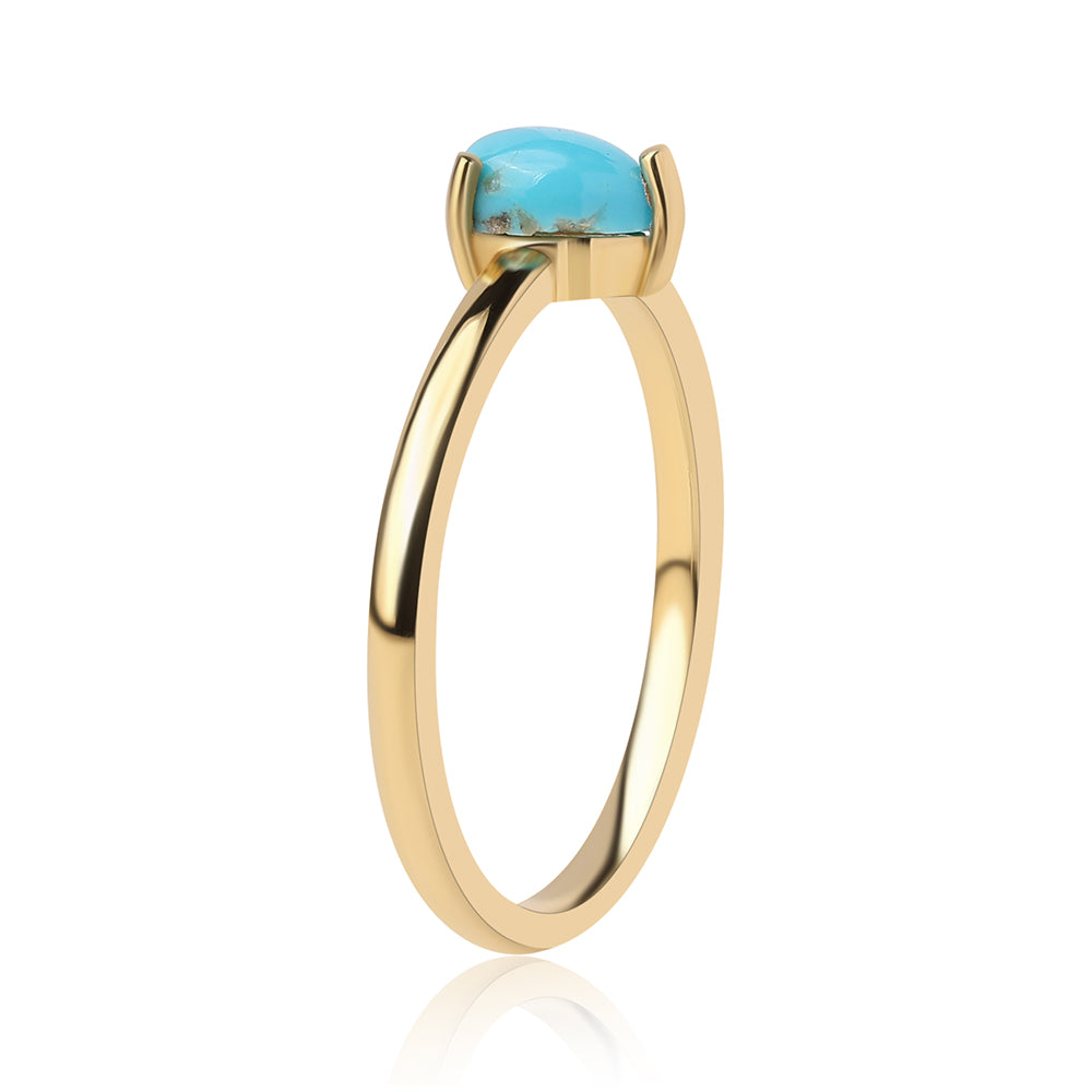 Goldplattierter Silberring mit Dornröschen Türkis