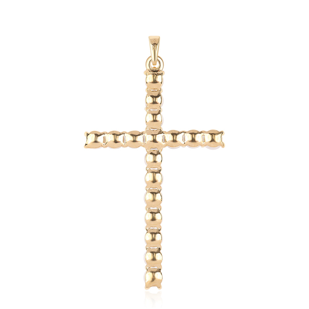 Goldplattierter Silberanhänger mit weißer Süßwasserperle