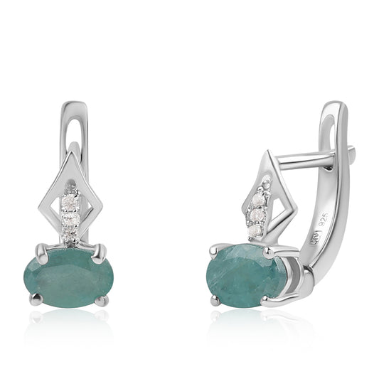 Silberohrringe mit Grandidierit und weißem Topas