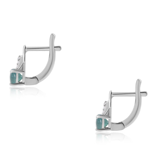 Silberohrringe mit Grandidierit und weißem Topas