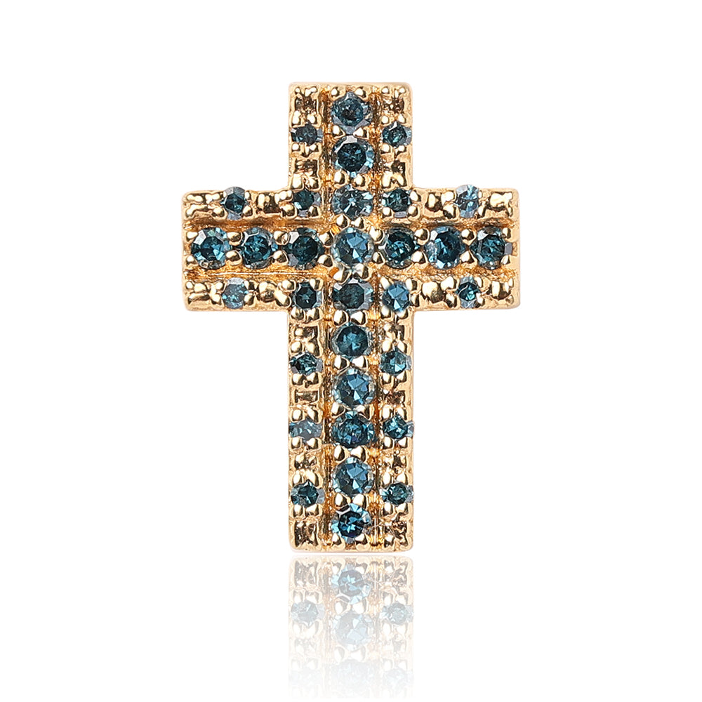 Goldplattierter Silberanhänger mit blauem Diamant