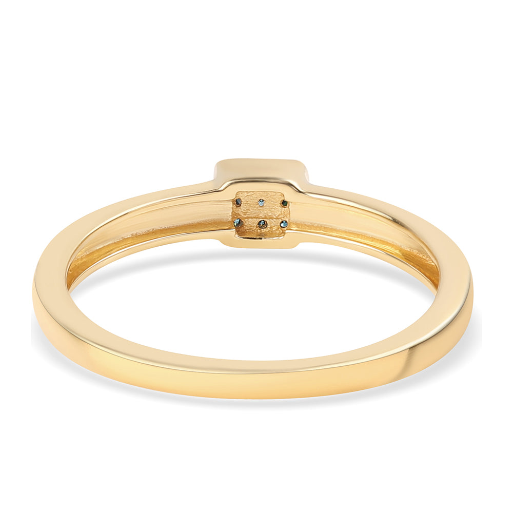 Goldplattierter Silberring mit blauem Diamant
