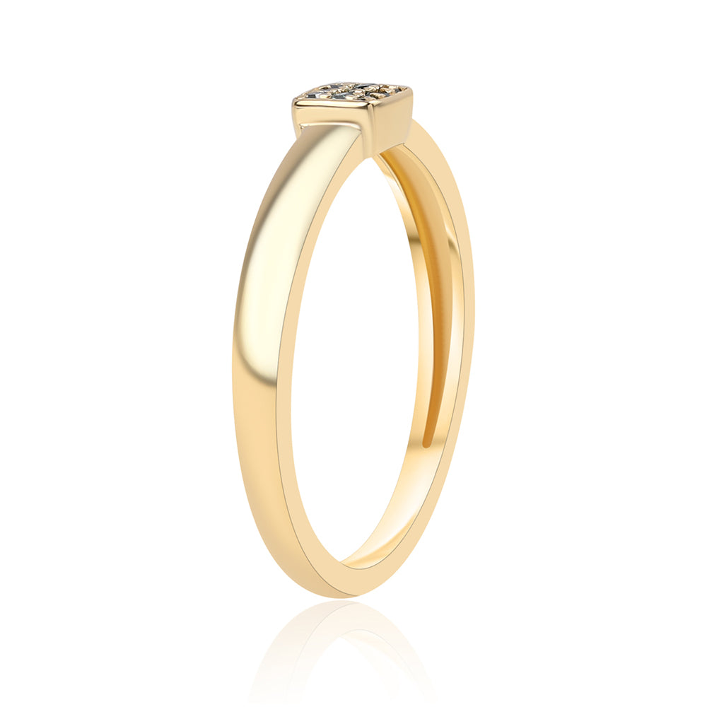 Goldplattierter Silberring mit blauem Diamant