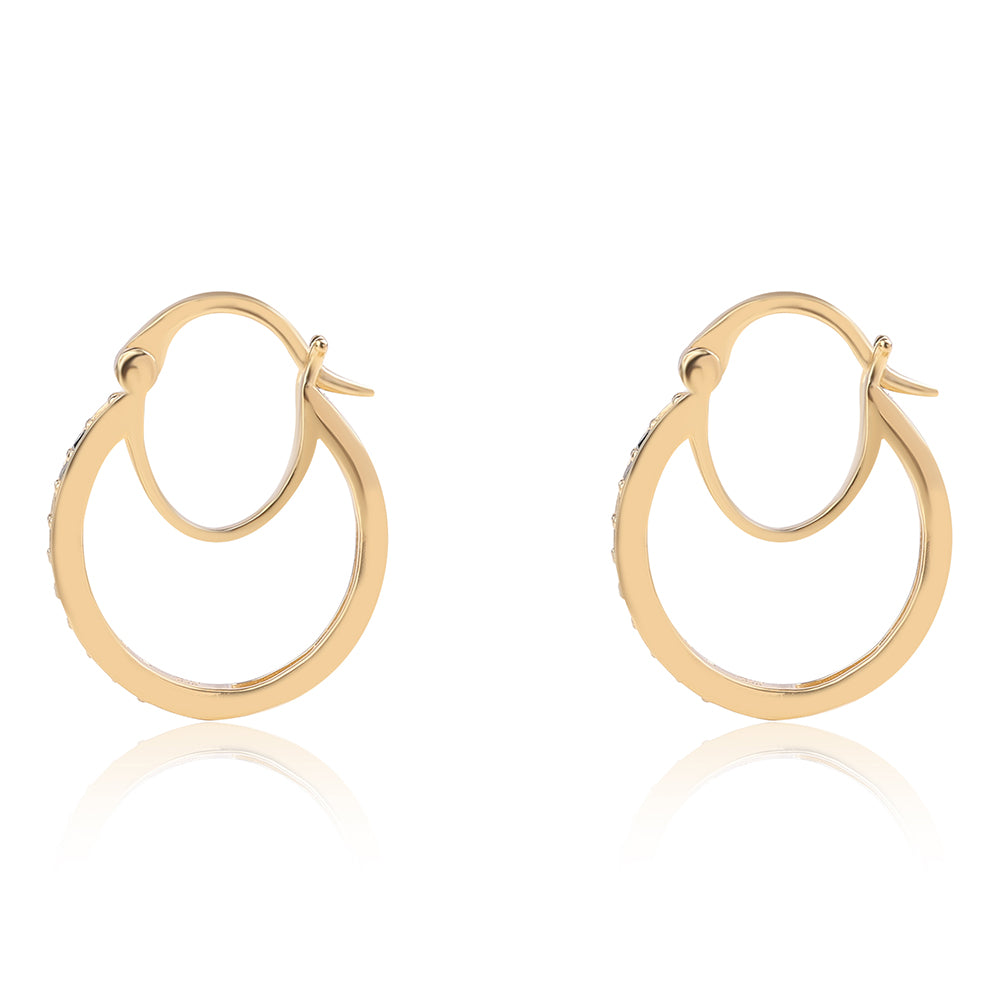 Goldplattierte Silberohrringe mit blauem Diamant