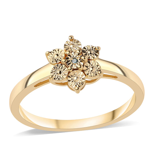 Goldplattierter Silberring mit blauem Diamant