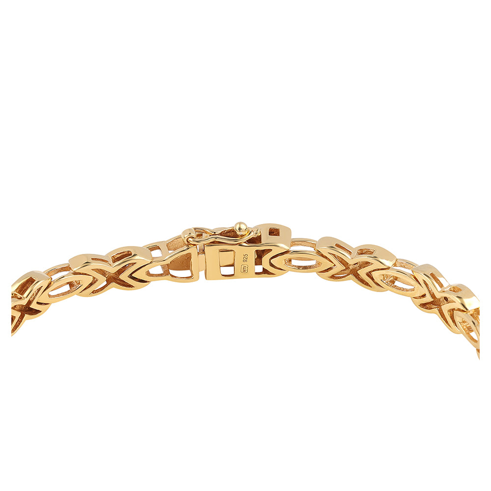 Goldplattiertes Silberarmband mit blauem Diamant