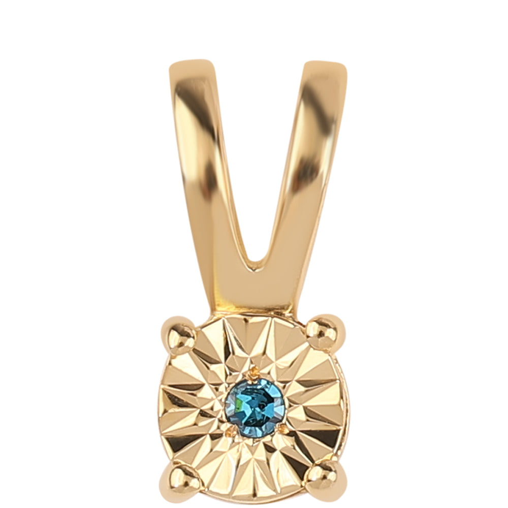 Goldplattierter Silberanhänger mit blauem Diamant