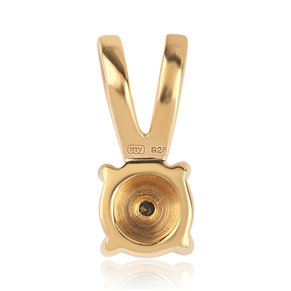 Goldplattierter Silberanhänger mit blauem Diamant