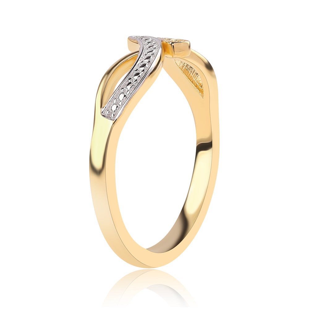 Goldplattierter Silberring mit blauem Diamant und weißem Topas