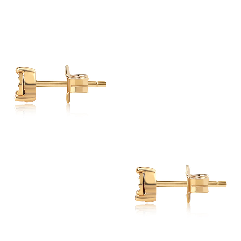 Goldplattierte Silberohrringe mit blauem Diamant