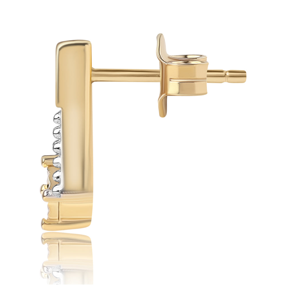 Goldplattierte Silberohrringe mit blauem Diamant