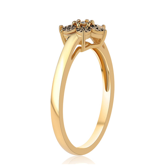 Goldplattierter Silberring mit blauem Diamant