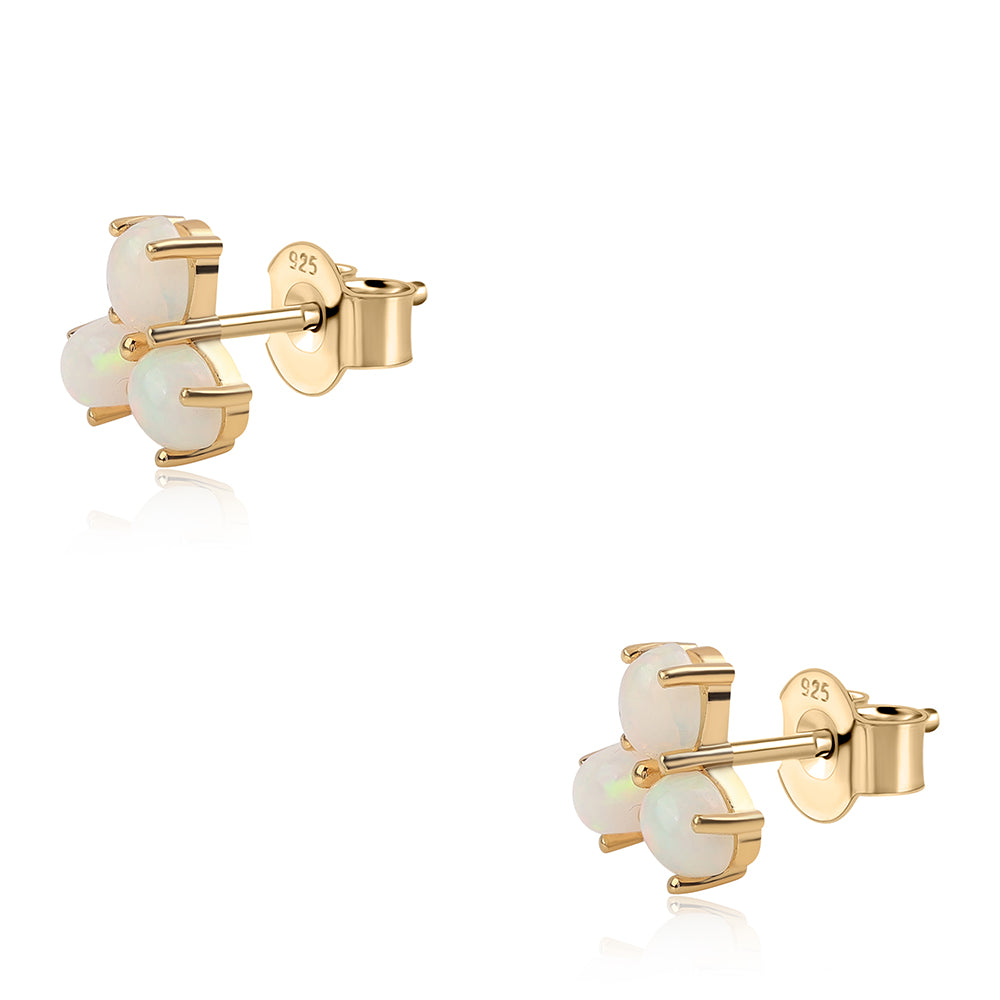 Goldplattierte Silberohrringe mit äthiopischem Opal aus Lega Dembi