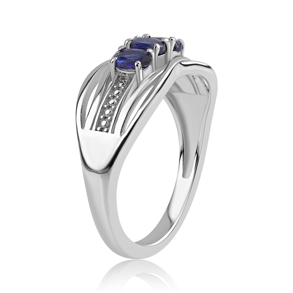Silberring mit australischem blauem Saphir