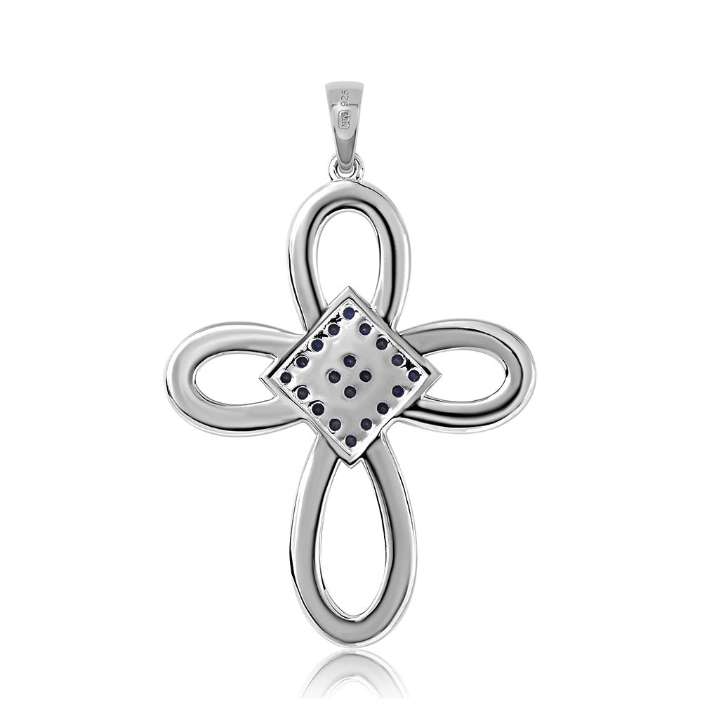 Silberanhänger mit australischem blauem Saphir