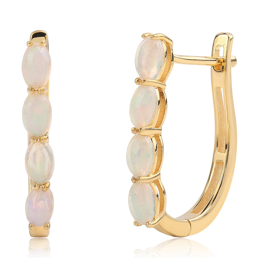 Goldplattierte Silberohrringe mit äthiopischem Opal aus Lega Dembi