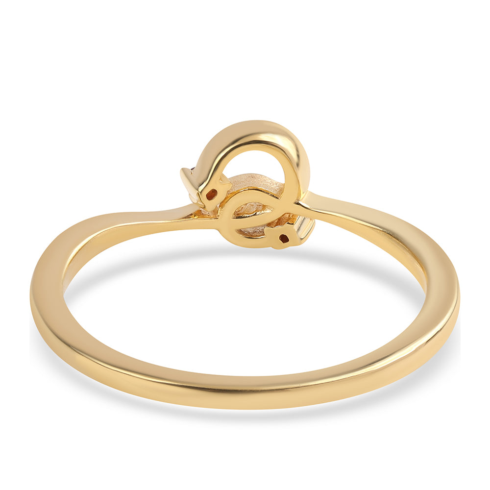 Goldplattierter Silberring mit rotem Diamant