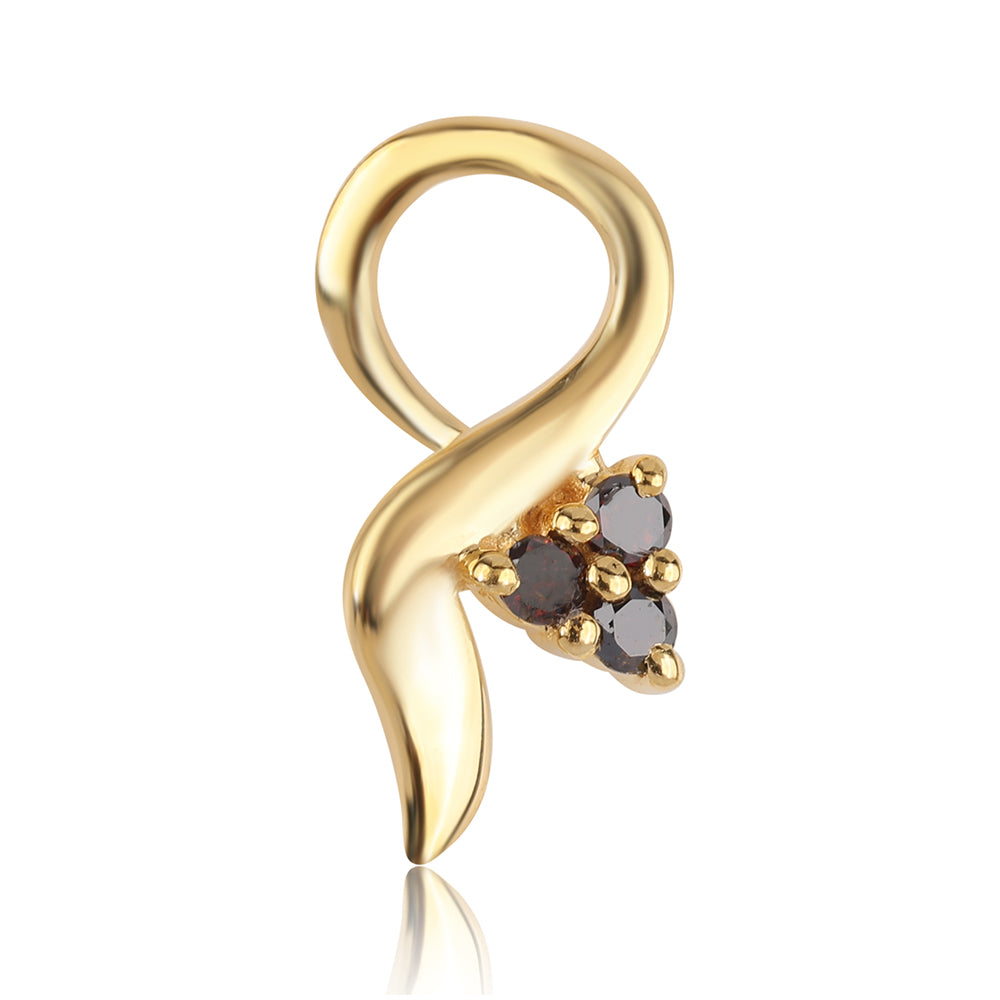 Goldplattierter Silberanhänger mit rotem Diamant