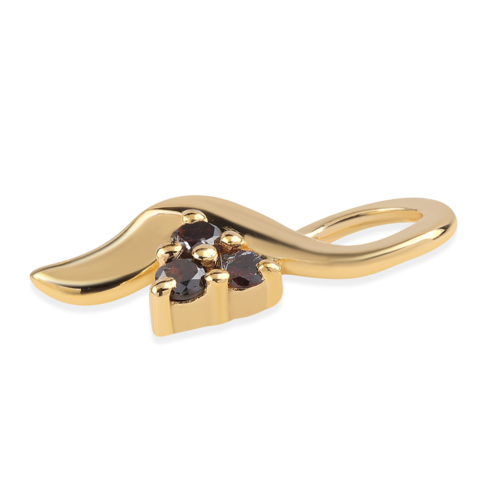 Goldplattierter Silberanhänger mit rotem Diamant