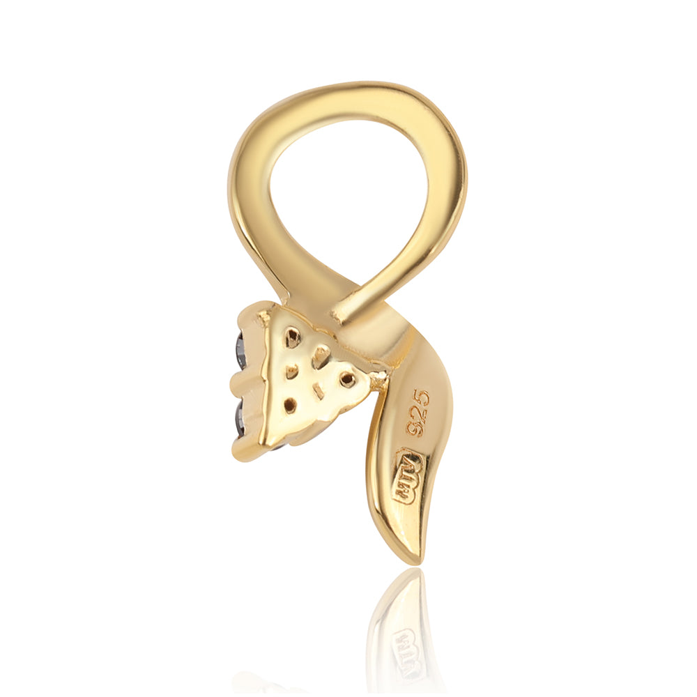 Goldplattierter Silberanhänger mit rotem Diamant