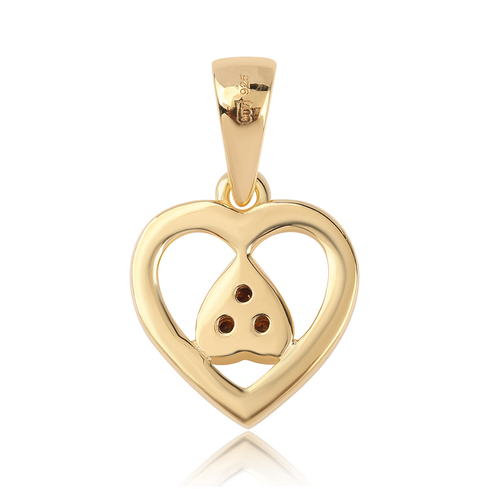Goldplattierter Silberanhänger mit rotem Diamant