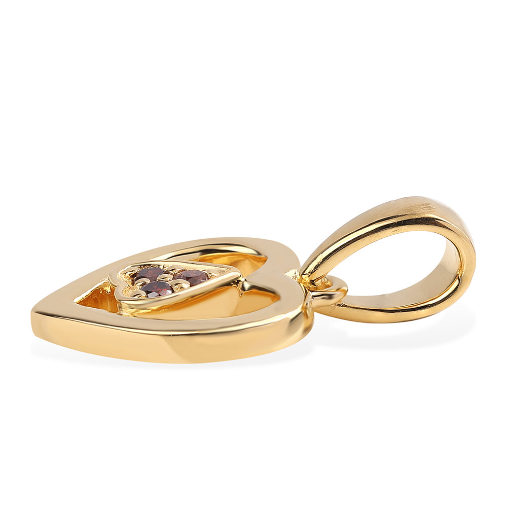 Goldplattierter Silberanhänger mit rotem Diamant