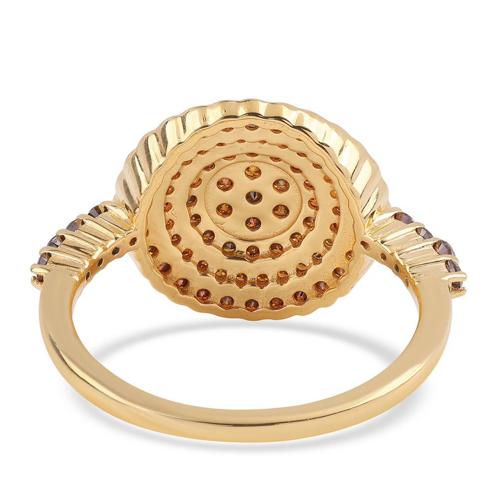 Goldplattierter Silberring mit rotem Diamant