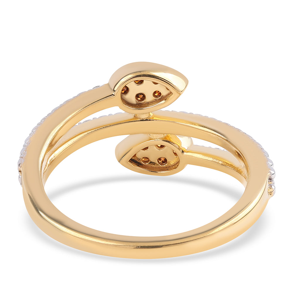 Goldplattierter Silberring mit rotem Diamant
